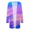 thumbnail image 4 of Babysbule Womens Cardigans Women Long Gradient Printed Coat Fashion Long Sleeve Pocket Cardigan Women's Top Blouse, 4 of 5