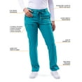 thumbnail image 3 of Adar Pro Sarraus pour Femmes - Pantalon de Sarrau Yoga à Jambe Étroite - P4100T - Étain - 3X, 3 of 7