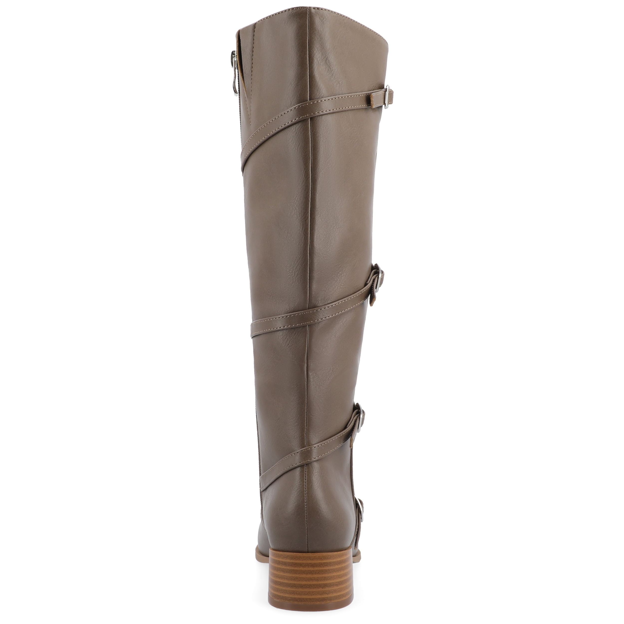 Journee Womens Elettra Stacked Block Heel Round Toe Boots