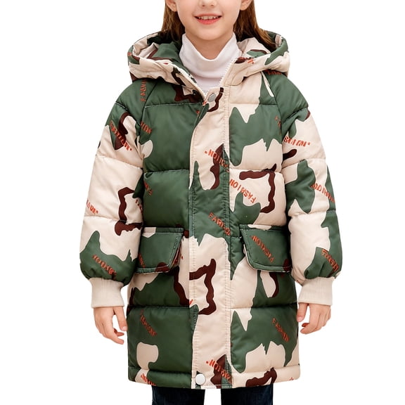 EnJoCho Girls Winter Coat Puffer Jackets Long Hooded Full Button Zip Up Trendy Cozy Warm Fall Coats Casual Travel Outerwear Cold Weather Down Alternative Thick Insulated