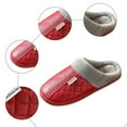 thumbnail image 3 of Rokment Women's Men's Winter Slippers Unisex Leather Fleece Lined Fuzzy House Shoes for Bedroom Home Indoor Cozy Warm Memory Foam Slip on Red Size 7, 3 of 5