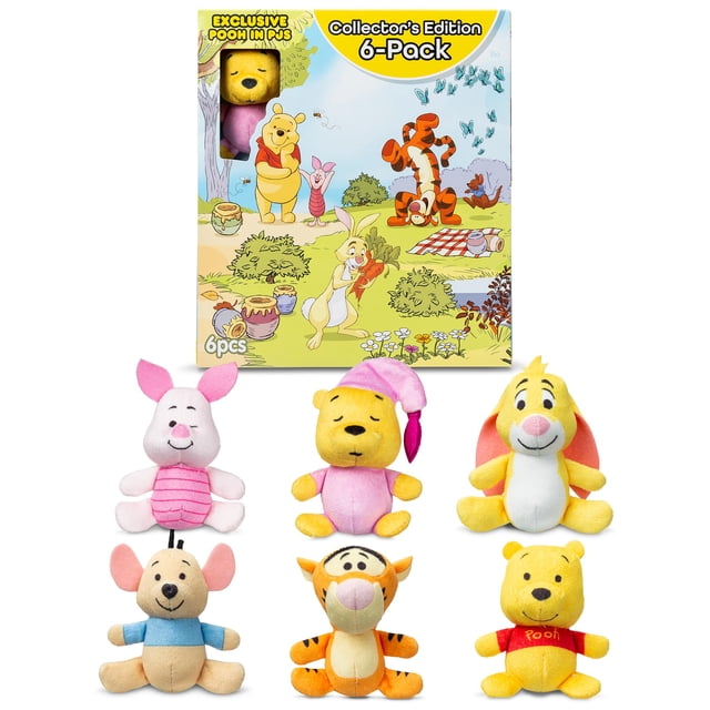 Figura de peluche en miniatura de Winnie The Pooh de Micro Teenies, paquete de 6