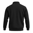 thumbnail image 6 of Men's Soild Color Quarter Zip Pullover, Mock Neck Fleece Sweatshirt with Zipper Chest Pocket, Casual Long Sleeve Lightweight Slim Fit Sweatshirt for Fall Winter Black XL, 6 of 9