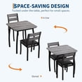 thumbnail image 2 of Ourlova Small Dining Table Set for 2 3-Piece Kitchen Table Set with Thick Wood Grain Tabletop and 2 Upholstered Chairs and Metal Frame Compact Table Set for Small Spaces Kitchens and Dining Rooms Grey, 2 of 9