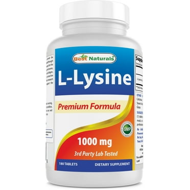 Best Naturals Amino Acid L-Lysine Supplements, 1000mg Support, 180 Ct