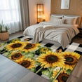 thumbnail image 5 of Sunflower Checkered 5x8 Area Rugs, Black Buffalo Plaid Pastoral Flowers Non-Skid Rubber Backing Large Rectangle Rugs - Living Room Bedroom Home Office, Indoor Floor Mat Carpets Washable Rug, 5 of 9