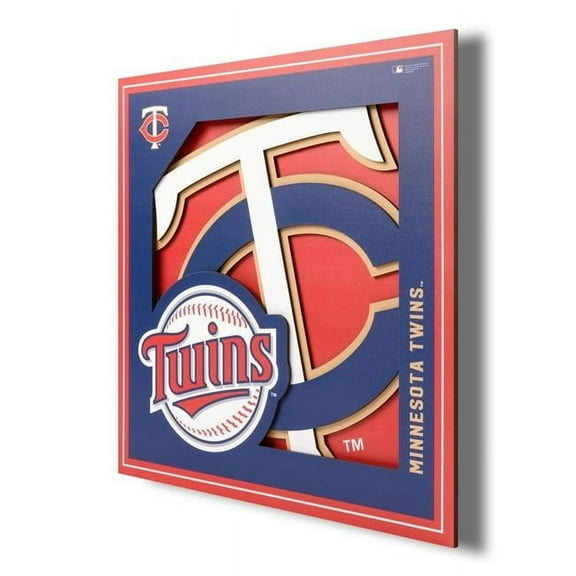 Minnesota Twins 12'' x 12'' 3D Logo Wall Art