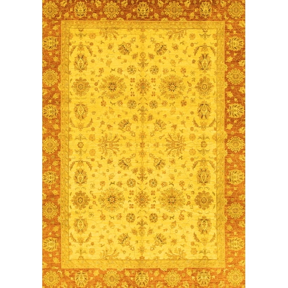 Ahgly Company Indoor Rectangle Oriental Yellow Traditional Area Rugs, 8' x 10'