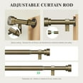 thumbnail image 3 of Heavy Duty Curtain Rods for Windows 72 to 144 Inch, 1 Inch Antique Bronze Curtain Rod, Adjustable Length Rod with Metal Finials, Modern Decor for Bedroom Kitchen Living Room(16 to 150 Inch), 3 of 18