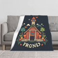 thumbnail image 2 of Cozy Flannel Blanket with Whimsical House Design Perfect for Sofa Travel Bed & Chair - Soft Warm & Durable for All Seasons, 2 of 7