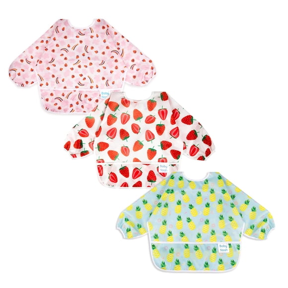 Baberos impermeables de manga larga Baby Noah para bebés de 6 a 24 meses, 3 unidades
