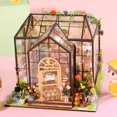 thumbnail image 3 of DIY Miniature House Kit with LED Light Creative Dollhouse Model Kit with Furniture 3D Miniature Dollhouse Kit Decorative Mini Doll House Kit Tiny Dollhouse Kit for Kids Birthday Easter Fl, 3 of 10