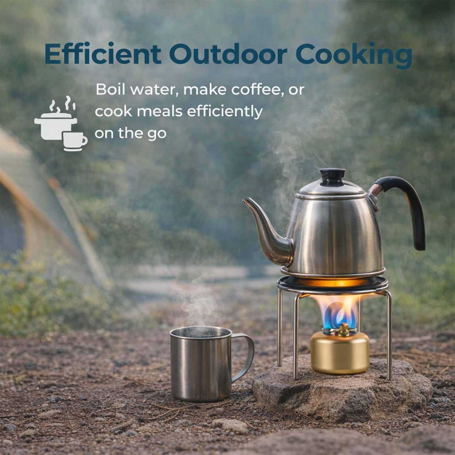 2026 Upgrade High-Power Portable Mini Outdoor Spirit Burner & Alcohol Stove, Lightweight Aluminum Camping Stove with Stable Stand, Fuel-Efficient Compact Backpacking Cooking Gear (SilverS)