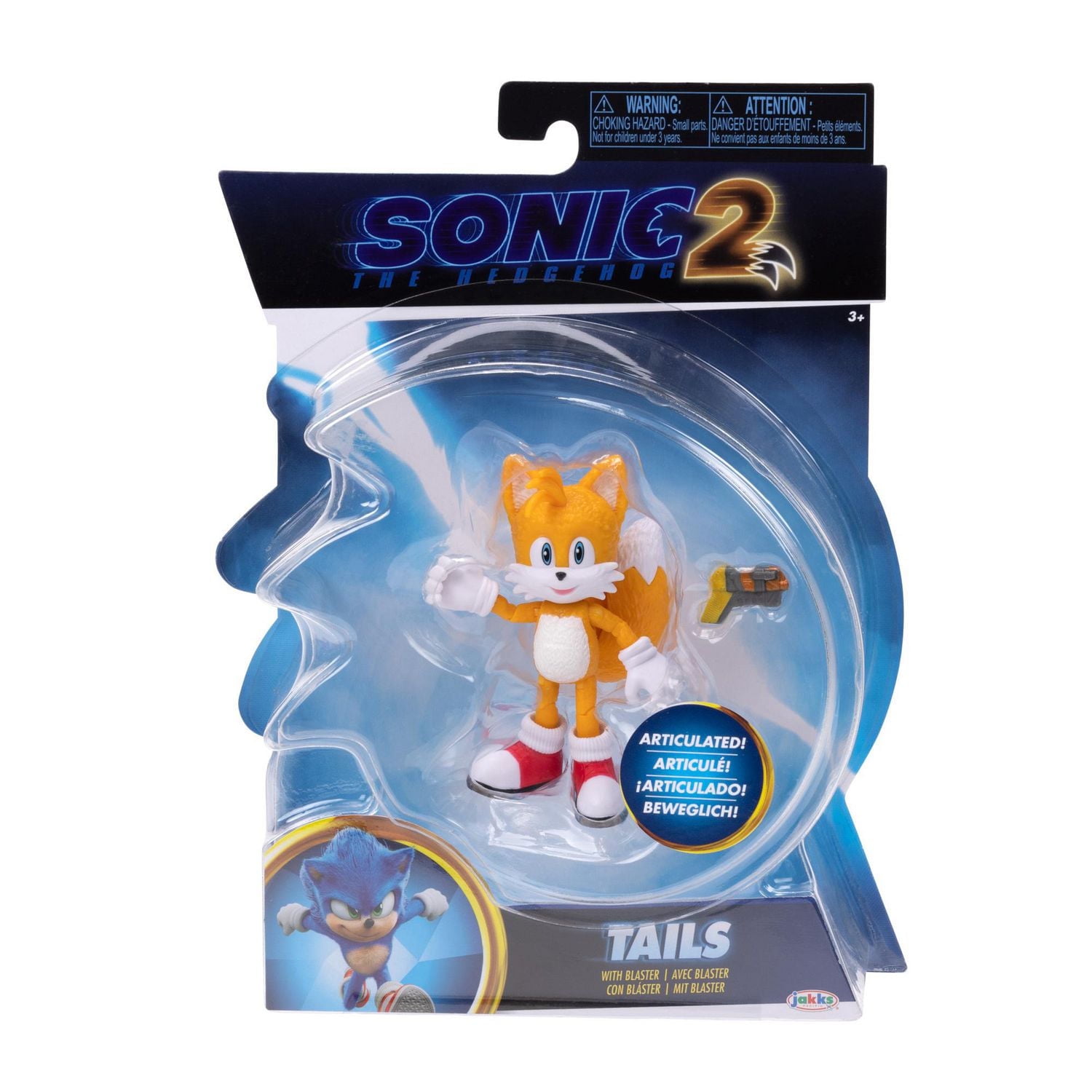 Figurine Tails à l'échelle de 4 pouces du film Sonic le Hérisson 2