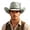 Green, variant on SGMVNU Cowboy Hats for Men Small Brim Felts Crushable Outback Hat with Belt Strap Parties Western , , One Size