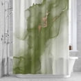 thumbnail image 3 of Marble Texture Shower Curtain for Bathroom Decor, Abstract Sage Green Gradient Art Waterproof Fabric Shower Curtain, 36"x72" Set with 12 Hooks, 3 of 9