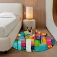 thumbnail image 2 of Round Rugs 7Ft, Colorful Geometric Round Area Rug Washable Indoor Throw Carpet, Modern Artwork Abstract Large Non Slip Circle Rug for Dining Room Playroom Home Decor Aesthetic, 2 of 8