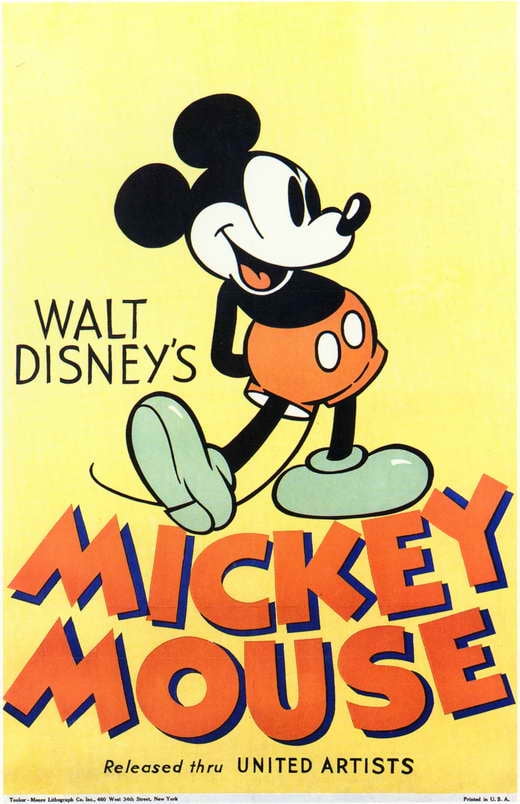 Size: 24" X 36" Retro Mickey / Blue Disney Poster Details about   Mickey Mouse 