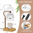 thumbnail image 3 of Candle Warmer Lamp with Timer Dimmer, Modern Wax Warmer for Scented Wax Jar Candle Warmer with 2 Bulbs, Adjustable Height Glass Lamp for Gifts,House Warming Gifts, Home Decor, Transparent, 3 of 8