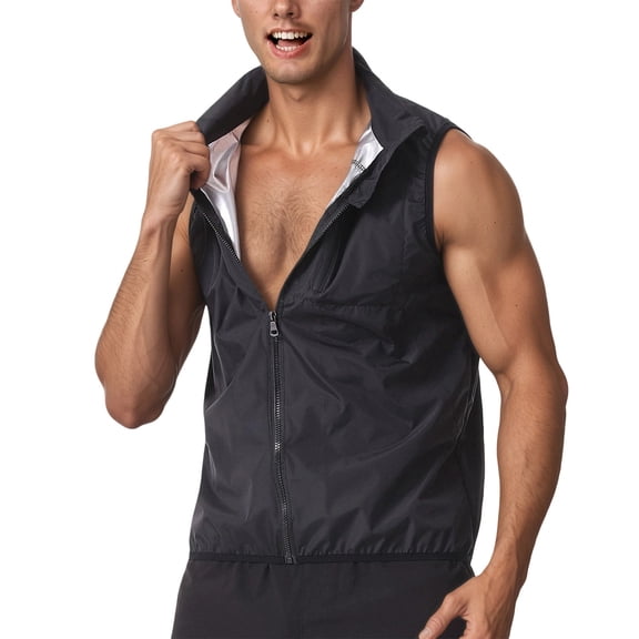 High Intensity Workout Sauna Vest Compression Shirt Thermogenic Sweat Training Gear for Fitness Black L