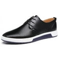 thumbnail image 2 of Santimon Breathable Leather Shoes Men Casual Shoes Non-Slip Sneakers Black 13 US, 2 of 7