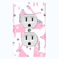 thumbnail image 1 of Metal Light Switch Plate Cover Cute Nature Wild Animals Pink ZOO003, 1 of 13
