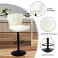 thumbnail image 3 of Hawsaiy Modern Bar Stools Set of 1, Adjustable Faux Leather Upholstered Swivel Bar Stools, Counter Height Bar Chairs with Back for Kitchen Island, White, 3 of 10