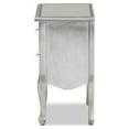 thumbnail image 4 of Leonie Modern Transitional French Brushed Wood and Mirrored Glass 2-Drawer Nightstand, 4 of 5