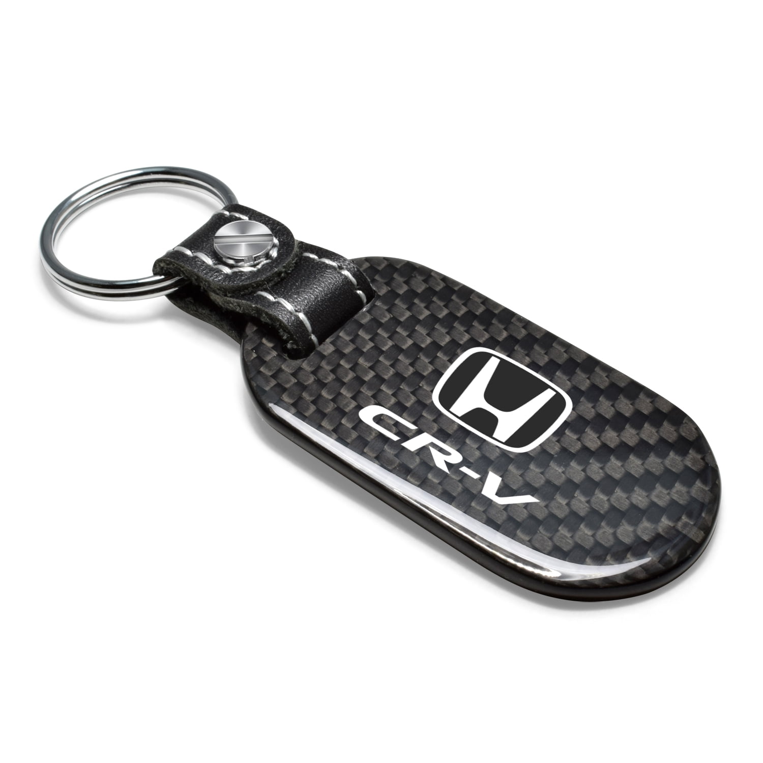 Honda CR-V 100% Real Black Carbon Fiber Tag Style Key Chain