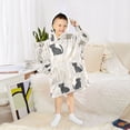 thumbnail image 6 of FORMRS Wearable Blanket Hoodie with Sleeves for Kids Cozy Flannel Sweatshirt, Black Cute Cats, 6 of 7