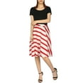 thumbnail image 5 of HDE Christmas Skirts for Women Red White Stripe Candy Cane StripedÂ&nbsp;Skirt (Size: Medium), 5 of 5