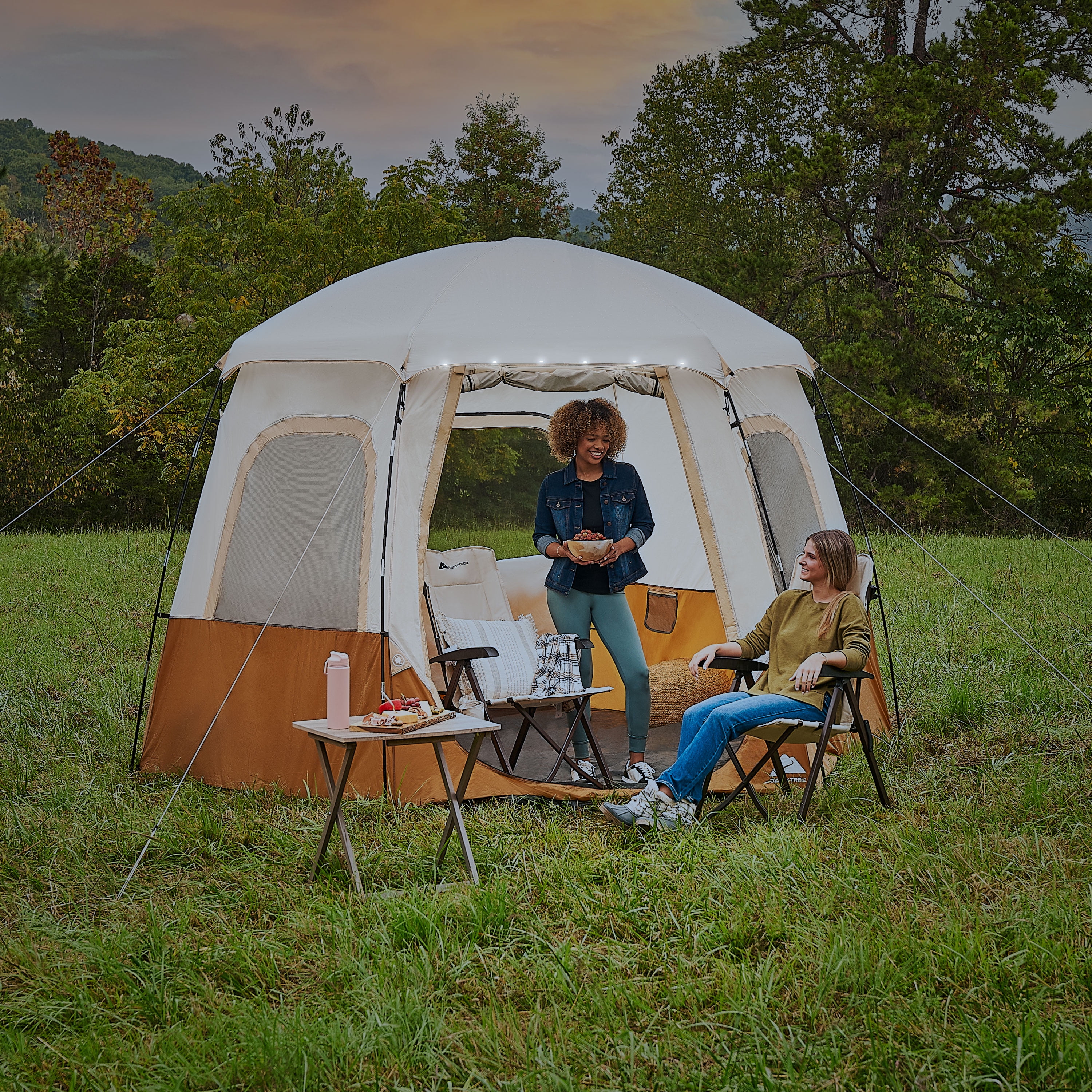 Ozark Trail 6 Person Lighted Dome Yurt Tent, 12.5' x 10' x 90" (H)