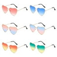 thumbnail image 3 of Retro metal peach heart sunglasses men's and women's marine series Love glasses Korean-style heart-shaped fashion sunglasses-Red+Blue, 3 of 6