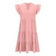 thumbnail image 4 of Sexy Vestidos Cortos de Verano para las Mujeres 2025 sin Mangas Plisado Mini Vestido de Sol, Corbata Frontal con Bolsillo, 4 of 7