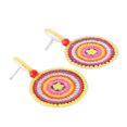 thumbnail image 1 of 1 par de Pendientes de Cuentas de Semillas Pendientes Colgantes de Estilo étnico Retro Ligeros Artesanales Círculos que No Destiñen Pendientes de Gota con Cuentas para ANGGREK Otros, 1 of 8