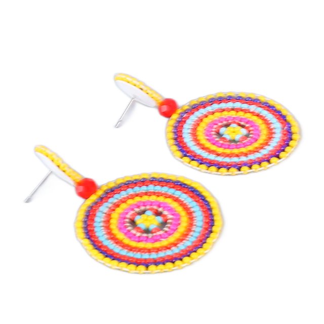 1 par de Pendientes de Cuentas de Semillas Pendientes Colgantes de Estilo étnico Retro Ligeros Artesanales Círculos que No Destiñen Pendientes de Gota con Cuentas para ANGGREK Otros