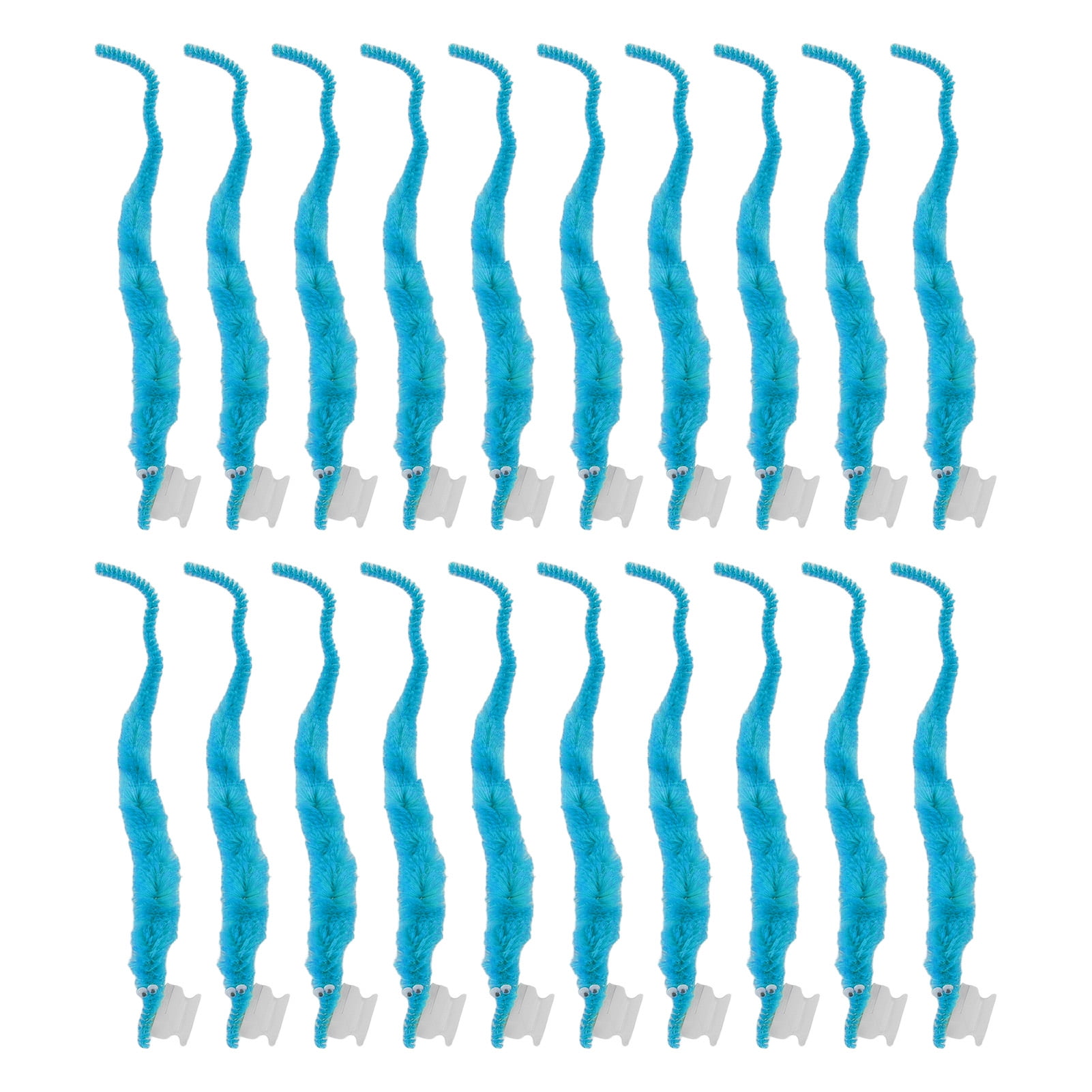 20 Pcs vers en Peluche Toucher Doux Style Mignon DIY Compact Portable pour Fête Bleu Clair