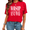 2-Red, variant on UNISHE Women's Worship Anyway White Distressed Vintage Bold Christian Text Graphic Short Sleeve Crew Neck Daily Casual Wear Tops