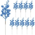 thumbnail image 1 of MasteelfCA 10Pcs Artificial Berry Stems Glitter Fake Berry Branch for Christmas Tree Wreath Decorations, 1 of 8