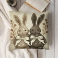 thumbnail image 3 of YINGXI Brown Rabbits Throw Pillow Covers,Eucalyptus Leaves Cushion Case Decoration for Sofa Couch 12x12in, 3 of 5