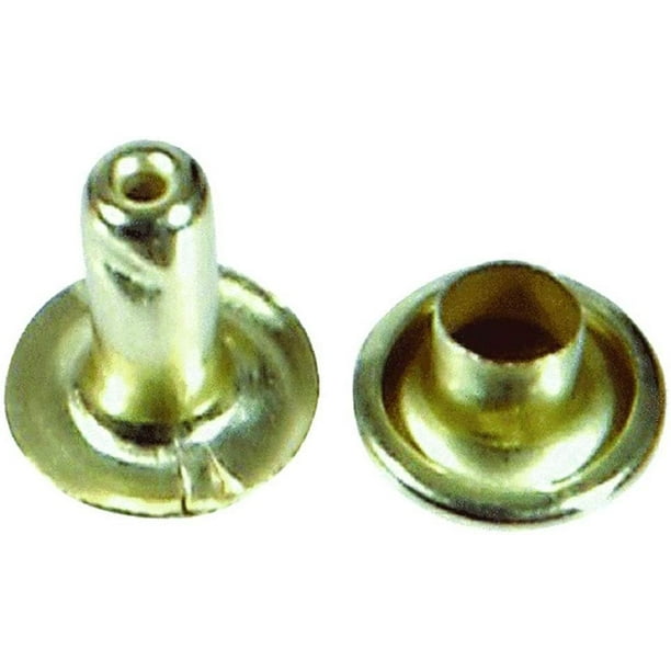 hillman fasteners 8004 12 Sets, Large, Brass Plated, Speedy Rivets