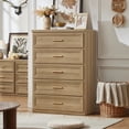 thumbnail image 5 of Joaxswe 5 Drawer Dresser for Bedroom, Wood Oak Dresser with Wide Drawers and Metal Handles, Modern Dresser Chest for Bedroom, Living Room, Entryway, 5 of 11