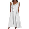 thumbnail image 1 of Vestido de Verano Casual sin Mangas Gradual de las Mujeres Vestido Largo con Cuello en V, Vestido de Vacaciones de Poliéster Suave, 1 of 9