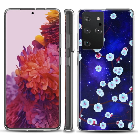 Slim-Fit Lightweight Protective Phone Case compatible with Samsung Galaxy S21 ULTRA 5G, by OneToughShield ® - Blossom Stars
