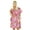 Pink, variant on Bimba Women Short Kaftan Floral Print Beach Coverup Caftan Nightwear
