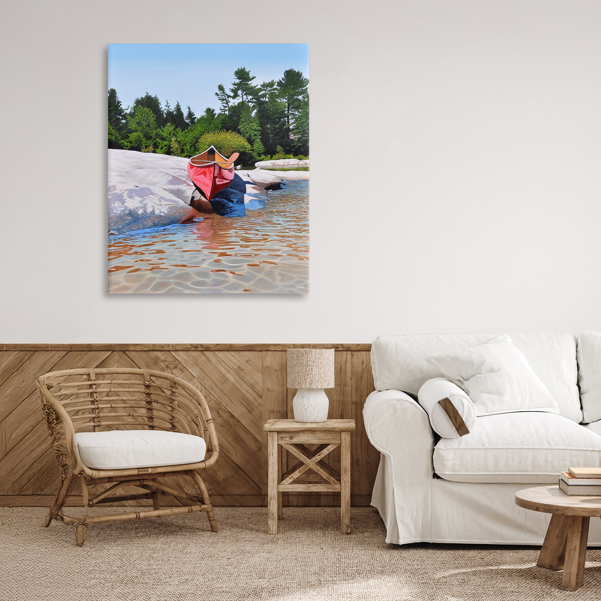 Stupell Industries Canoe at Water's Edge Canvas Wall Art, design by Kenneth M Kirsch