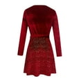 thumbnail image 5 of NSLGXD Formal Sequin Mini Dress for Women Trendy Long Sleeve A Line Sparkly Short Dresses Fashion V Neck Glitter Velvet Dress, 5 of 5