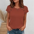 thumbnail image 3 of T Shirts for Women 2026 Summer Short Sleeve Crewneck Ribbed Dressy Casual Office Work Tshirt Womens Tees, 3 of 5
