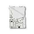 thumbnail image 2 of Cartoon Soft Flannel Fleece Throw Blanket, Hand Drawn Sketchy Funny Cats with Toys and Colored Shapes for Nursery Kids Art, Cozy Plush for Indoor and Outdoor Use, 50" x 70", Multicolor, by Ambesonne, 2 of 5