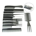 thumbnail image 3 of Techtongda Pro Salon Hair Set Profession Hairdressing Plastic Barbers Brush Combs Set Black 10 pcs, 3 of 14